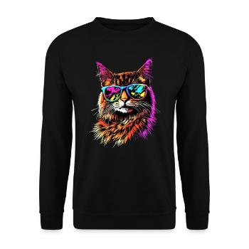 Savannah Cat Cat Mom Cute Serval Leopard Cats - Unisex Sweatshirt - black - Front - Alina (178cm) & Michal (187cm)