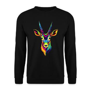 Antelope, Kudu, Gazelle, Africa, Serengeti, Antelope - Unisex Sweatshirt - black - Front - Alina (178cm) & Michal (187cm)
