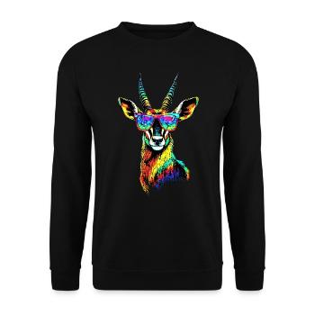 Antelope, Kudu, Gazelle, Africa, Serengeti, Antelope - Unisex Sweatshirt - black - Front - Alina (178cm) & Michal (187cm)