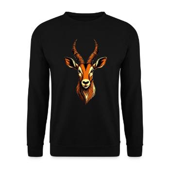 Antelope, Kudu, Gazelle, Africa, Serengeti, Antelope - Unisex Sweatshirt - black - Front - Alina (178cm) & Michal (187cm)
