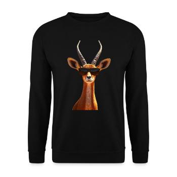 Antelope, Kudu, Gazelle, Africa, Serengeti, Antelope - Unisex Sweatshirt - black - Front - Alina (178cm) & Michal (187cm)