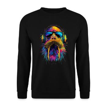 Walrus, tusks, seal, wild Pacific walruses - Unisex Sweatshirt - black - Front - Alina (178cm) & Michal (187cm)