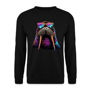 Walrus, tusks, seal, wild Pacific walruses - Unisex Sweatshirt - black - Front - Alina (178cm) & Michal (187cm)