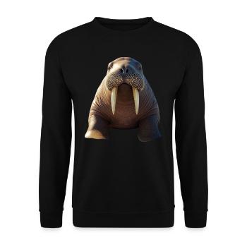Walrus, tusks, seal, wild Pacific walruses - Unisex Sweatshirt - black - Front - Alina (178cm) & Michal (187cm)