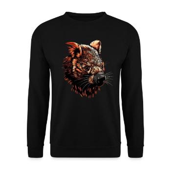 Wombat Australien Beuteltier Süßer Wombat - Unisex Pullover - Schwarz - Vorne - Alina (178cm) & Michal (187cm)