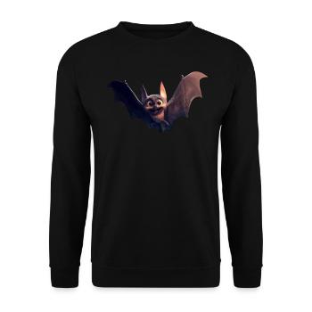 Fledermaus Flughund Vampir Bat Süße Fledemäuse - Unisex Pullover - Schwarz - Vorne - Alina (178cm) & Michal (187cm)