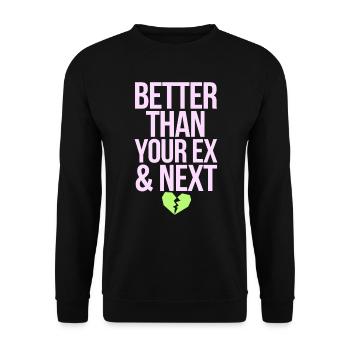 Better Than Your Ex & Next Breakup Single Party - Unisex Sweatshirt - black - Front - Alina (178cm) & Michal (187cm)