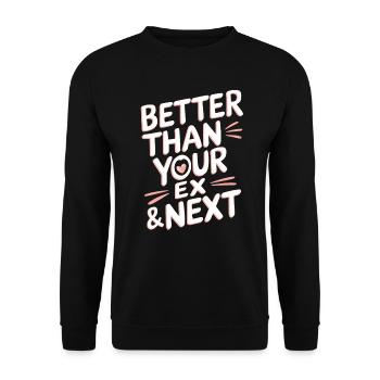 Better Than Your Ex & Next Breakup Single Party - Unisex Sweatshirt - black - Front - Alina (178cm) & Michal (187cm)