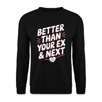 Better Than Your Ex & Next Breakup Single Party - Unisex Sweatshirt - black - Front - Alina (178cm) & Michal (187cm)