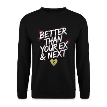 Better Than Your Ex & Next Breakup Single Party - Unisex Sweatshirt - black - Front - Alina (178cm) & Michal (187cm)