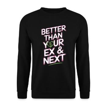 Better Than Your Ex & Next Breakup Single Party - Unisex Sweatshirt - black - Front - Alina (178cm) & Michal (187cm)