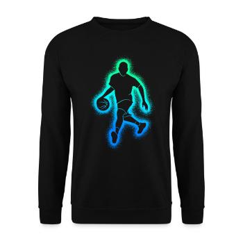 Basketballspieler Basketballer Jungen Basketball - Unisex Pullover - Schwarz - Vorne - Alina (178cm) & Michal (187cm)