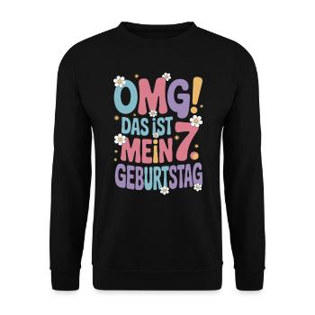 7. Geburtstag Mädchen Das Ist Mein 7. Geburtstag - Unisex Pullover - Schwarz - Vorne - Alina (178cm) & Michal (187cm)