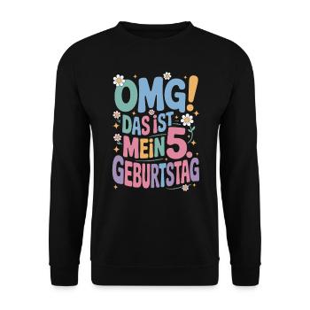 5. Geburtstag Mädchen Das Ist Mein 5. Geburtstag - Unisex Pullover - Schwarz - Vorne - Alina (178cm) & Michal (187cm)
