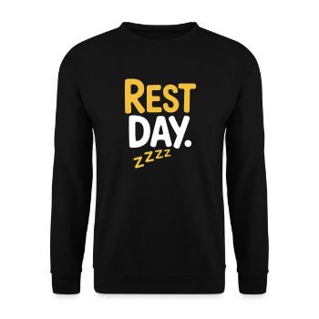 Jour de repos Entraînement Fitness Sport Chill Cheat Day - Sweat-shirt Unisexe - noir - Devant - Alina (178cm) & Michal (187cm)