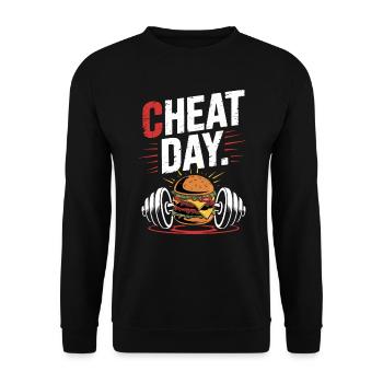 Cheat Day Fitness Enjoyment Break Training Workout - Unisex Sweatshirt - black - Front - Alina (178cm) & Michal (187cm)