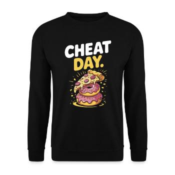 Cheat Day Fitness Enjoyment Break Training Workout - Unisex Sweatshirt - black - Front - Alina (178cm) & Michal (187cm)