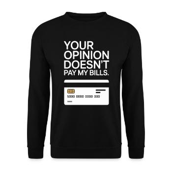L’opinion de l’entrepreneur ne paie pas mes factures Freelance - Sweat-shirt Unisexe - noir - Devant - Alina (178cm) & Michal (187cm)