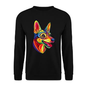 Jouet russe Terrier Chien Jouet russe Russkiy - Sweat-shirt Unisexe - noir - Devant - Alina (178cm) & Michal (187cm)