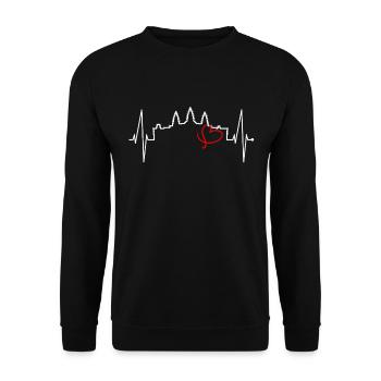 Cambodia Skyline Heartbeat Siem Raep Angkor Wat - Sweat-shirt Unisexe - noir - Devant - Alina (178cm) & Michal (187cm)