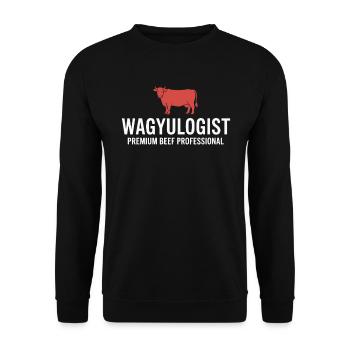 Wagyulogist Wagyu Beef Grill Master Japan Steak - Unisex Sweatshirt - black - Front - Alina (178cm) & Michal (187cm)