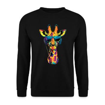 Girafe Afrique Amour Safari Nature sauvage Girafes mignonnes - Sweat-shirt Unisexe - noir - Devant - Alina (178cm) & Michal (187cm)
