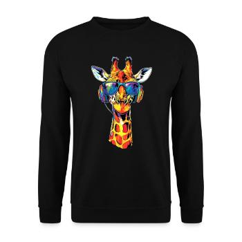 Girafe Afrique Amour Safari Nature sauvage Girafes mignonnes - Sweat-shirt Unisexe - noir - Devant - Alina (178cm) & Michal (187cm)