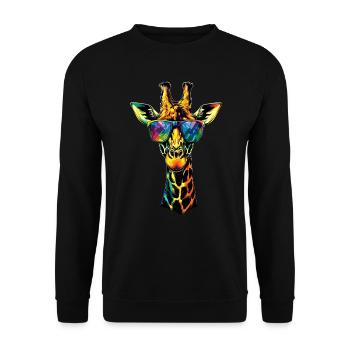 Girafe Afrique Amour Safari Nature sauvage Girafes mignonnes - Sweat-shirt Unisexe - noir - Devant - Alina (178cm) & Michal (187cm)