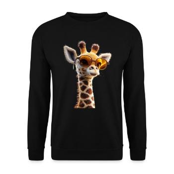 Girafe Afrique Amour Safari Nature sauvage Girafes mignonnes - Sweat-shirt Unisexe - noir - Devant - Alina (178cm) & Michal (187cm)