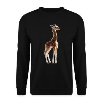 Girafe Afrique Amour Safari Nature sauvage Girafes mignonnes - Sweat-shirt Unisexe - noir - Devant - Alina (178cm) & Michal (187cm)