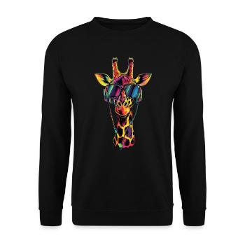 Girafe Afrique Amour Safari Nature sauvage Girafes mignonnes - Sweat-shirt Unisexe - noir - Devant - Alina (178cm) & Michal (187cm)