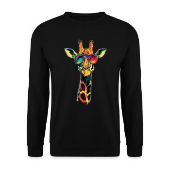 Girafe Afrique Amour Safari Nature sauvage Girafes mignonnes - Sweat-shirt Unisexe - noir - Devant - Alina (178cm) & Michal (187cm)