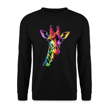 Girafe Afrique Amour Safari Nature sauvage Girafes mignonnes - Sweat-shirt Unisexe - noir - Devant - Alina (178cm) & Michal (187cm)