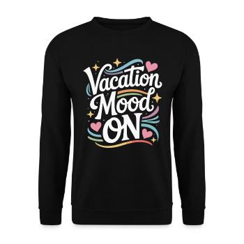 Vacation Mood On Sommer Festival Reise Club Urlaub - Unisex Pullover - Schwarz - Vorne - Alina (178cm) & Michal (187cm)