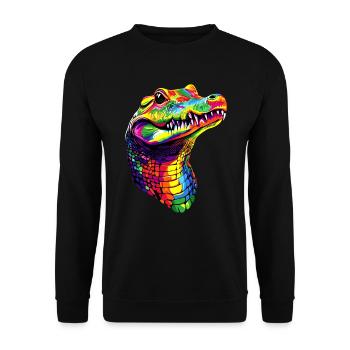 Crocodile Alligator Reptile Crocodile Love Crocodiles - Sweat-shirt Unisexe - noir - Devant - Alina (178cm) & Michal (187cm)