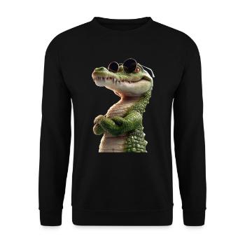Crocodile Alligator Reptile Crocodile Love Crocodiles - Sweat-shirt Unisexe - noir - Devant - Alina (178cm) & Michal (187cm)