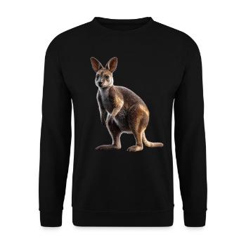 Wallaby Australie Outback Kangourou doux sauvage - Sweat-shirt Unisexe - noir - Devant - Alina (178cm) & Michal (187cm)