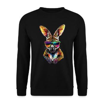 Wallaby Australie Outback Kangourou doux sauvage - Sweat-shirt Unisexe - noir - Devant - Alina (178cm) & Michal (187cm)
