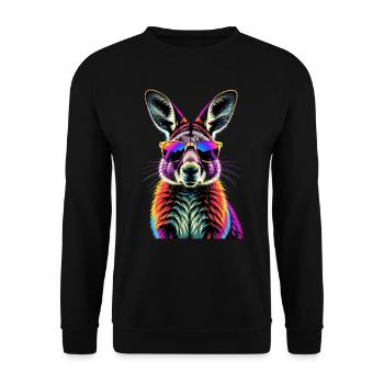 Wallaby Australie Outback Kangourou doux sauvage - Sweat-shirt Unisexe - noir - Devant - Alina (178cm) & Michal (187cm)
