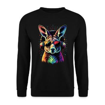 Wallaby Australie Outback Kangourou doux sauvage - Sweat-shirt Unisexe - noir - Devant - Alina (178cm) & Michal (187cm)