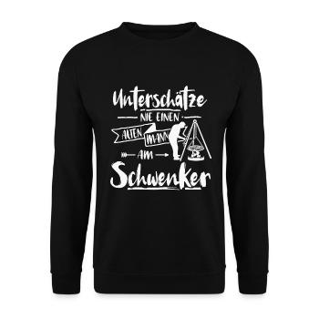 Saarländer Mann schwenker Saarland Shirt - Unisex Pullover - Schwarz - Vorne - Alina (178cm) & Michal (187cm)