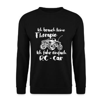 RC Car Modellauto fahren Therapie T Shirt Idee - Unisex Pullover - Schwarz - Vorne - Alina (178cm) & Michal (187cm)
