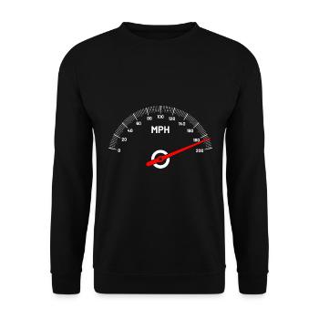 Speedometer speed car motorcycle MPH - Unisex Sweatshirt - black - Front - Alina (178cm) & Michal (187cm)