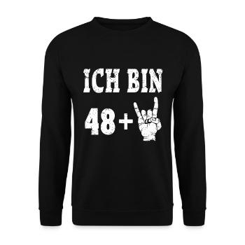 50. Geburtstag 50 Jahre Metalgruß Rock Rocker Idee - Unisex Pullover - Schwarz - Vorne - Alina (178cm) & Michal (187cm)