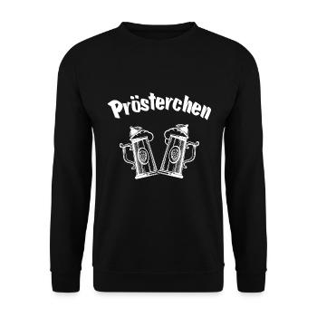 Bier Trinkspruch Bierkrug Prost Prösterchen - Unisex Pullover - Schwarz - Vorne - Alina (178cm) & Michal (187cm)