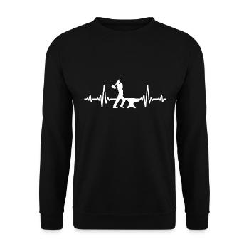 Blacksmith farrier forge heartbeats - Unisex Sweatshirt - black - Front - Alina (178cm) & Michal (187cm)