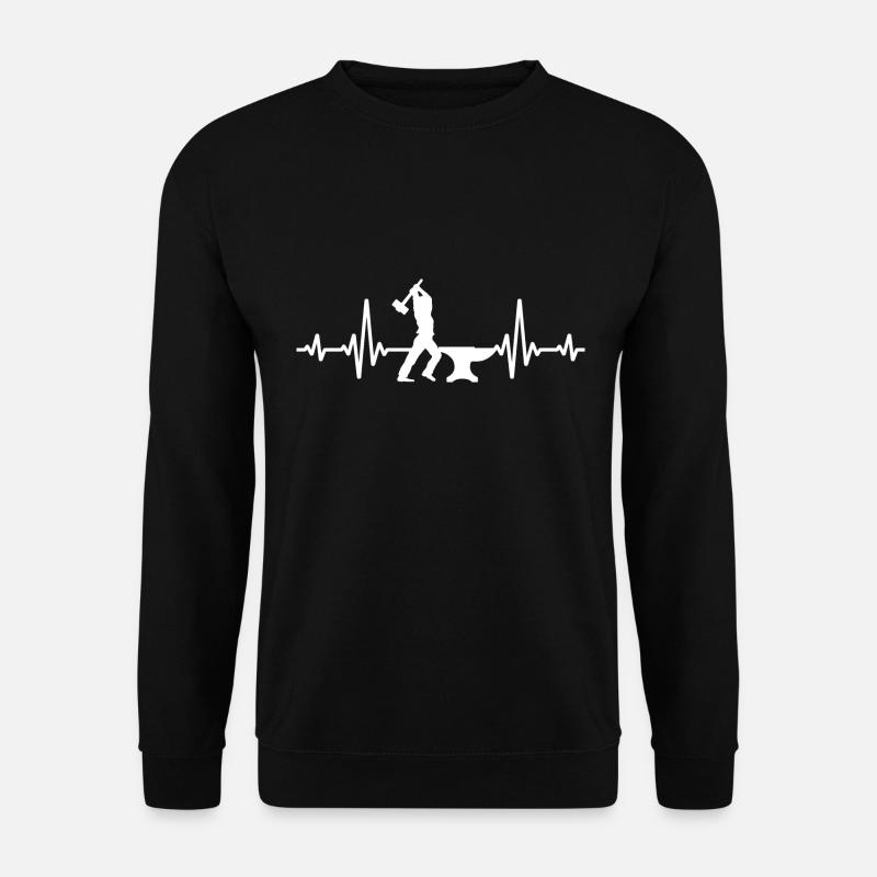 Blacksmith farrier forge heartbeats - Unisex Sweatshirt - black