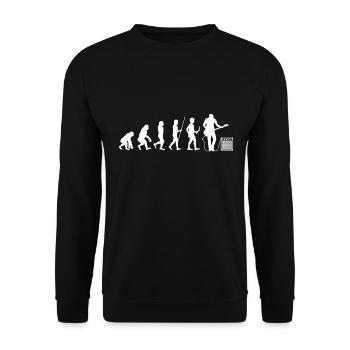 Bassist Evolution Bassgitarre Geschenk Bassisten - Unisex Pullover - Schwarz - Vorne - Alina (178cm) & Michal (187cm)