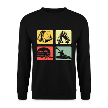 camping caravan kayak gift outdoor camping - Unisex Sweatshirt - black - Front - Alina (178cm) & Michal (187cm)