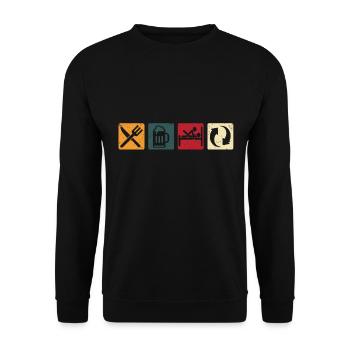 Eat Sleep Sex Gift Algorithme de vie - Sweat-shirt Unisexe - noir - Devant - Alina (178cm) & Michal (187cm)
